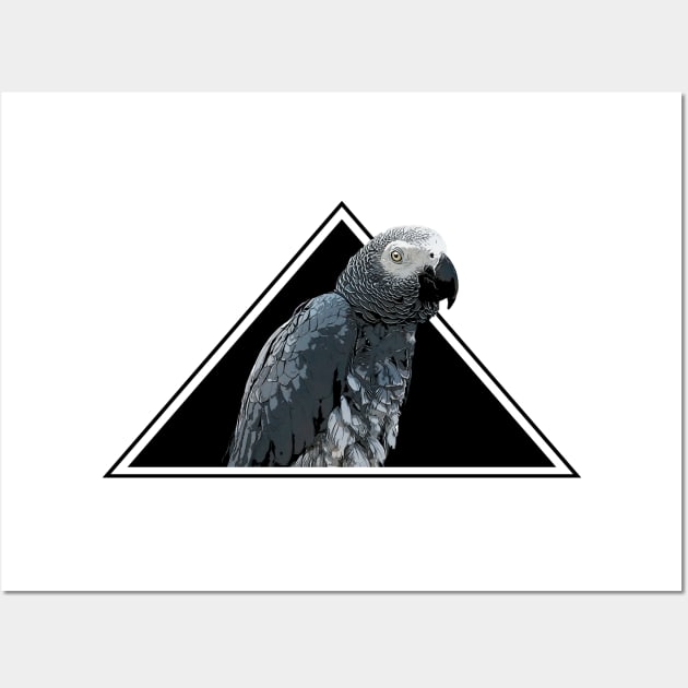 80s Retro African Grey Parrot Wall Art by BirdNerd